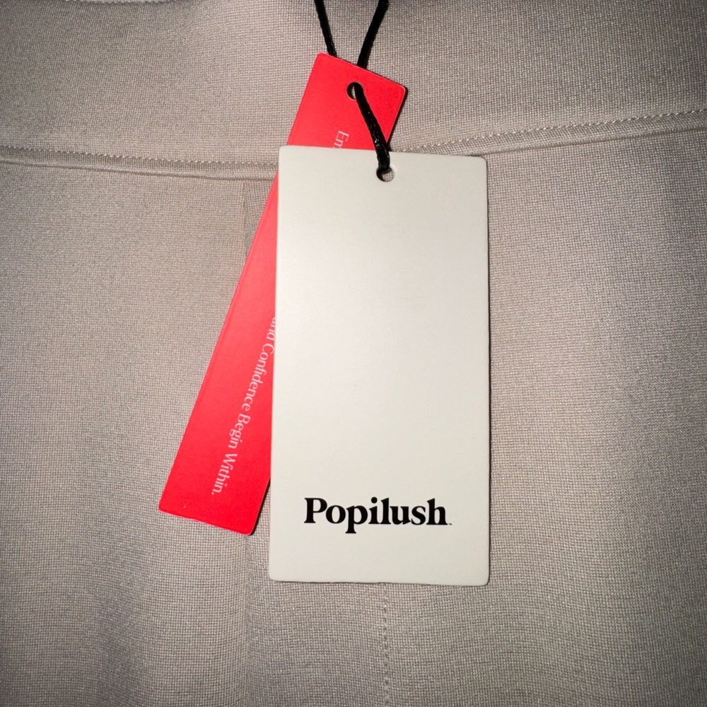 NWT Popilush Wide Leg High-Rise Pants in Beige Size S - Picture 13 of 13